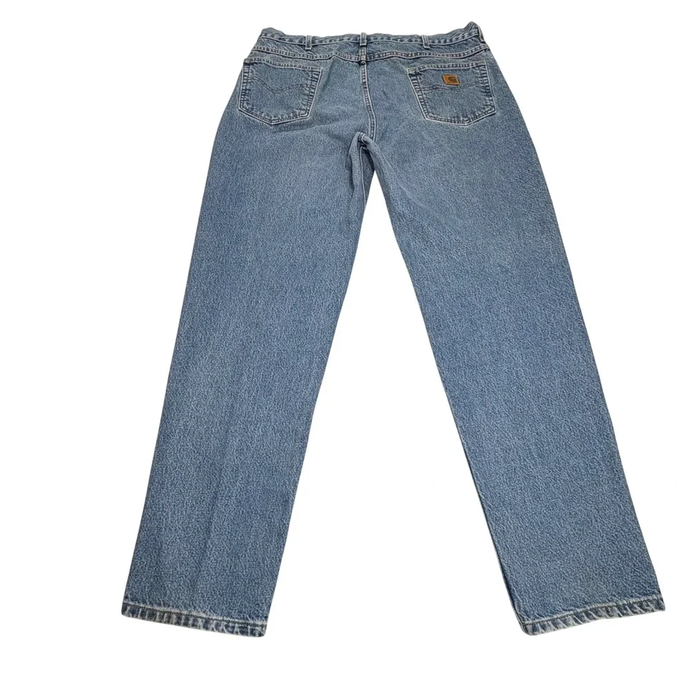 Carhartt Relaxed Fit Straight Leg Denim Jeans Mens 42x34 Blue Workwear Vintage‎